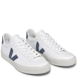 EUC Veja Campus Ultra White Leather & Suede Low-Top, Lace Up Comfort Sneakers 10